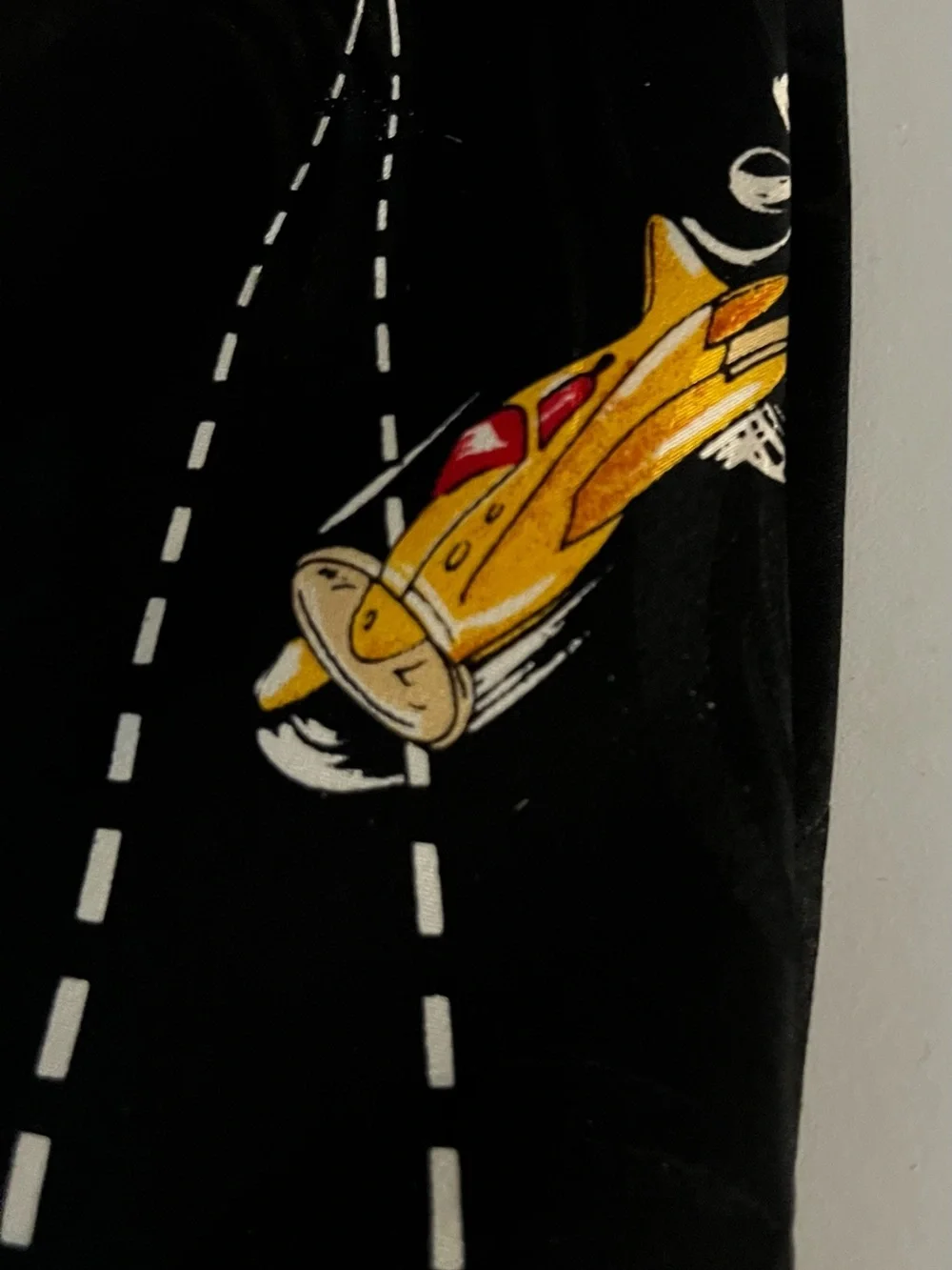 Vintage Mickey Unlimited Disney Silk Tie Mickey Donald Airplane Novelty Black